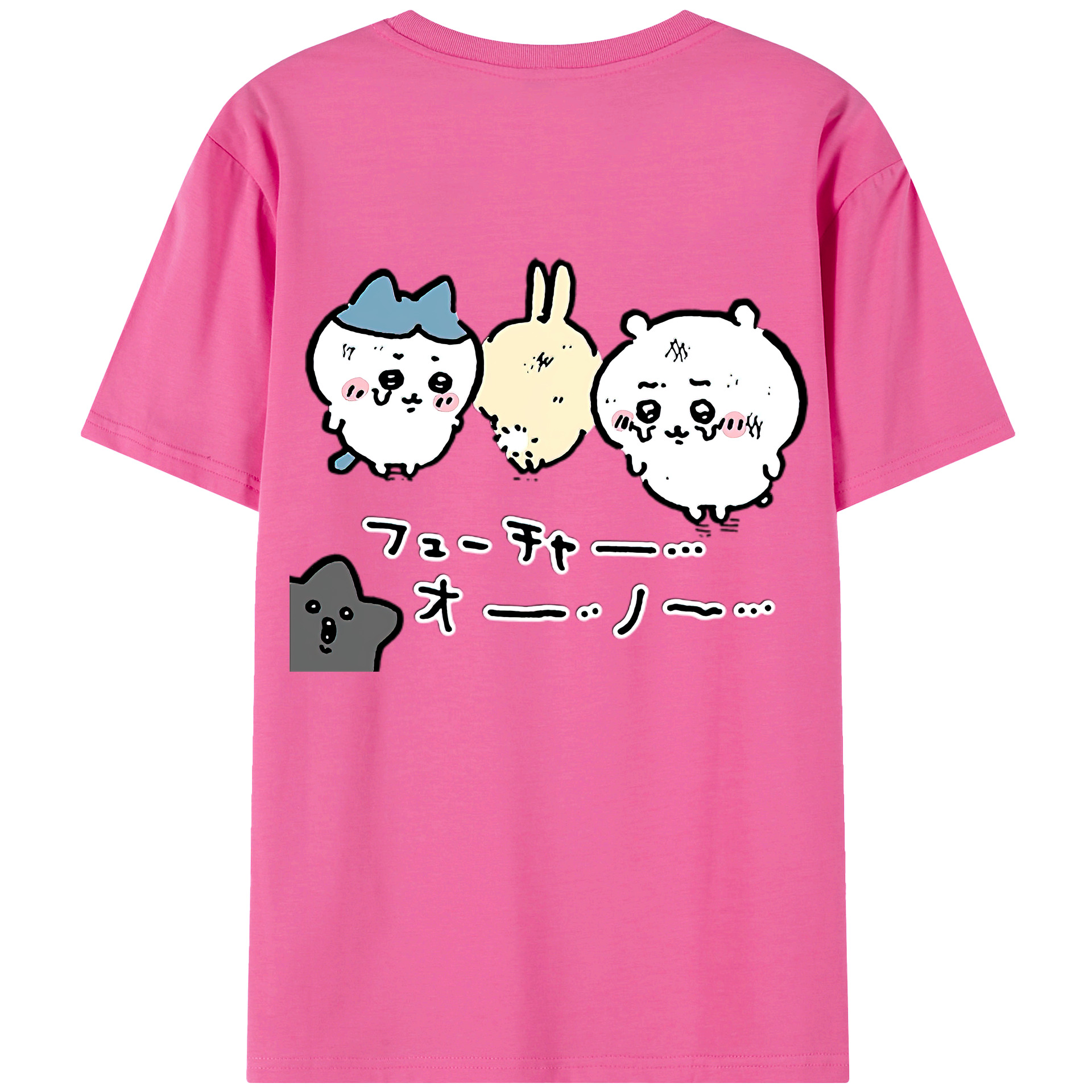 （画像用） ちいかわ ハチワレ Chii-kawa hachiware レディース半袖Tシャツ(バックプリント)
